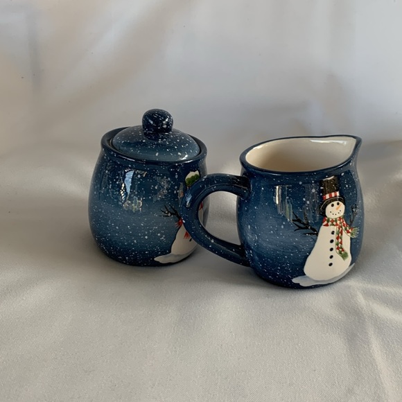 Snowman Sugar and Creamer Set - Pacific Rim - Ceramic - Picture 7 of 8